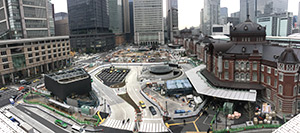 東京駅丸の内広場の状況(2016年12月)