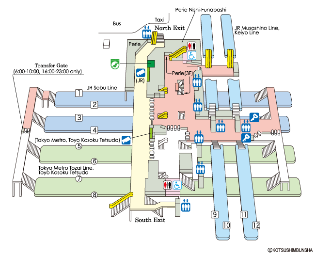 Nishi-Funabashi Station Map