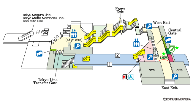 Meguro Station Map