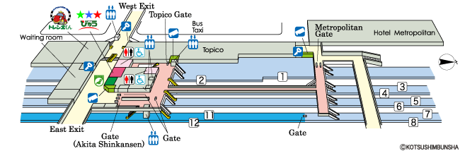 Akita Station Map