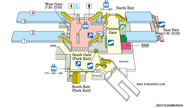 Kichijoji Station Map