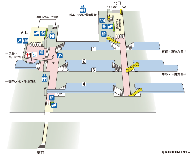 JR東日本：駅構内図（代々木駅）