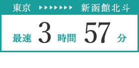 東京 → 新函館北斗 最速3時間57分 東京発旅行プランはこちら
