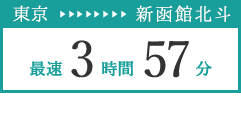 東京 → 新函館北斗 最速3時間57分 東京発旅行プランはこちら