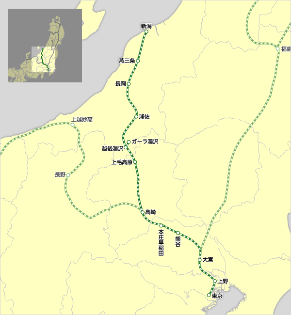 運転関係路線図　上越、両毛線、　両毛、足尾線 運転関係路線図 上越、両毛線、 両毛、足尾線 （両毛線（高崎