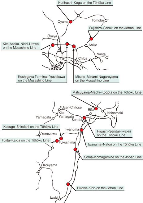 Lines and sections on which the system will be installed