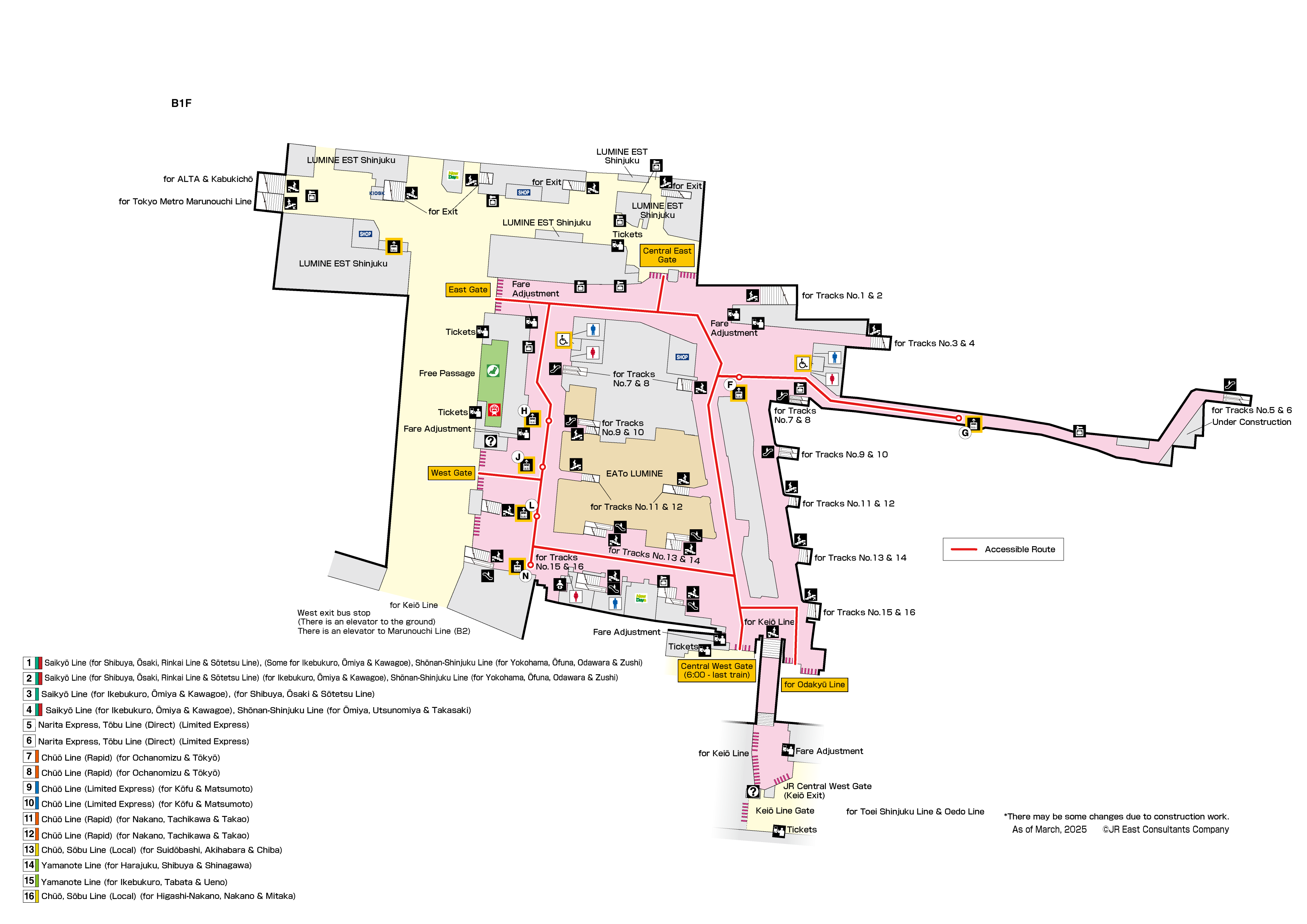 Shinjuku Station B1FMap