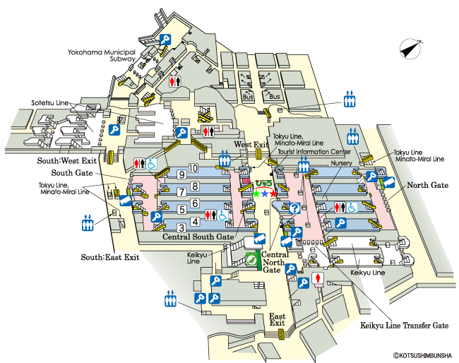 Jr east guide maps for major stations yokohama station 