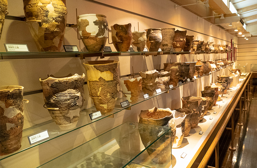 様々な土器が展示されている展示ホール