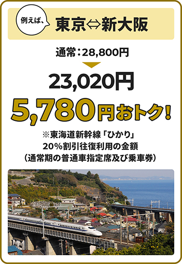 東京新大阪往復5,780円おトク！