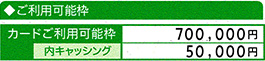 ご利用限度額 画像