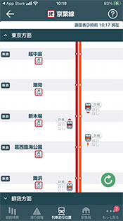 列車走行位置 画面