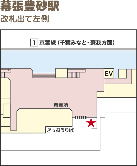 幕張豊砂駅：改札出て左側