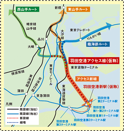 羽田空港アクセス線構想のイメージ