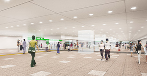 新宿駅東西自由通路完成イメージ図