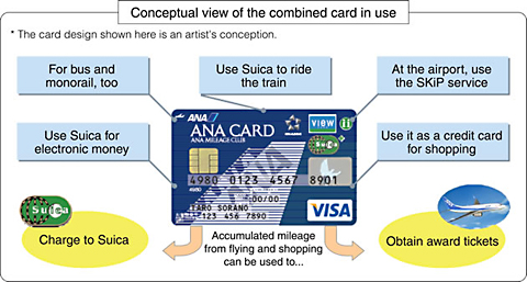 Conceptual view of the combined card in use