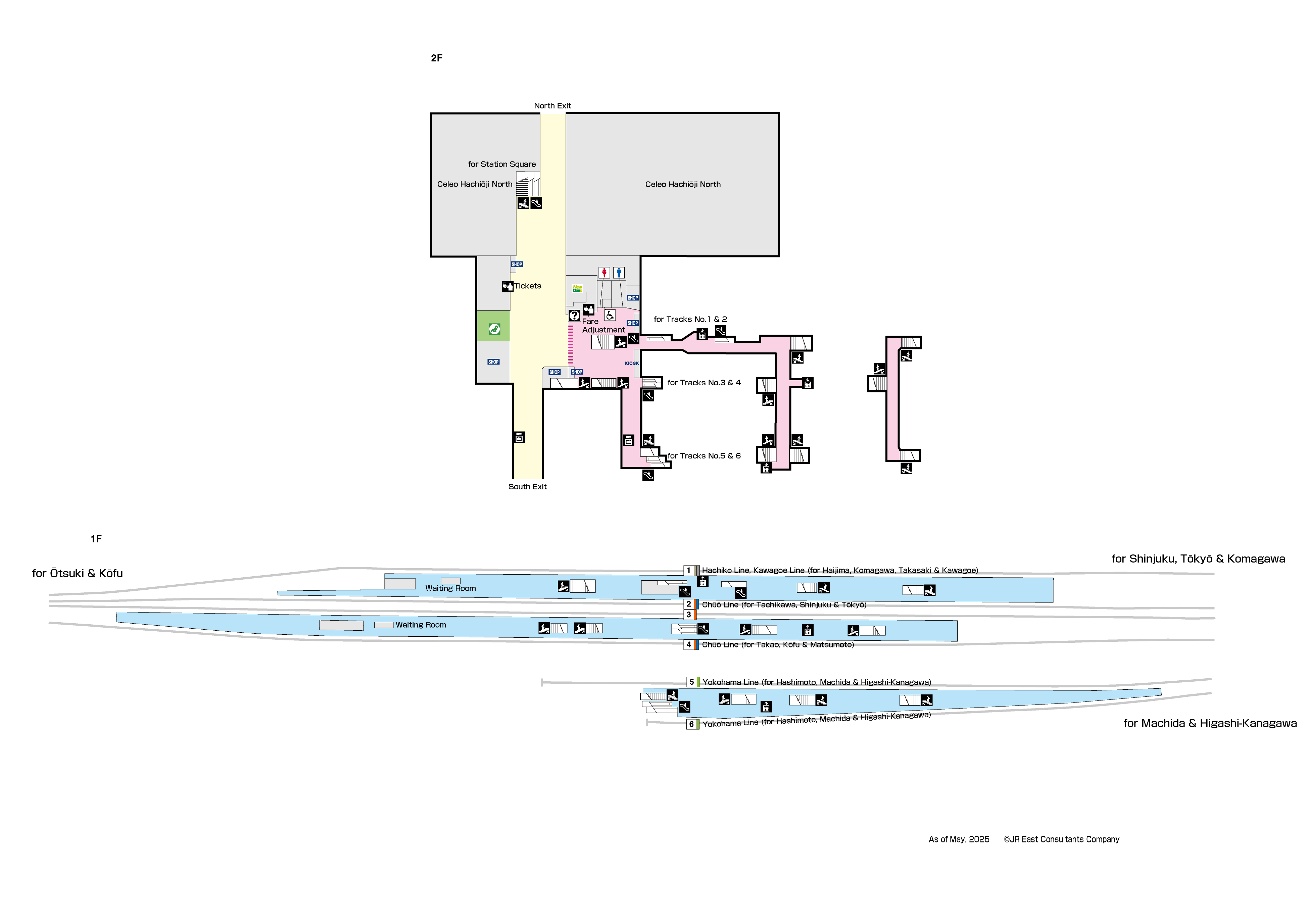 Hachioji Station 1F-2FMap