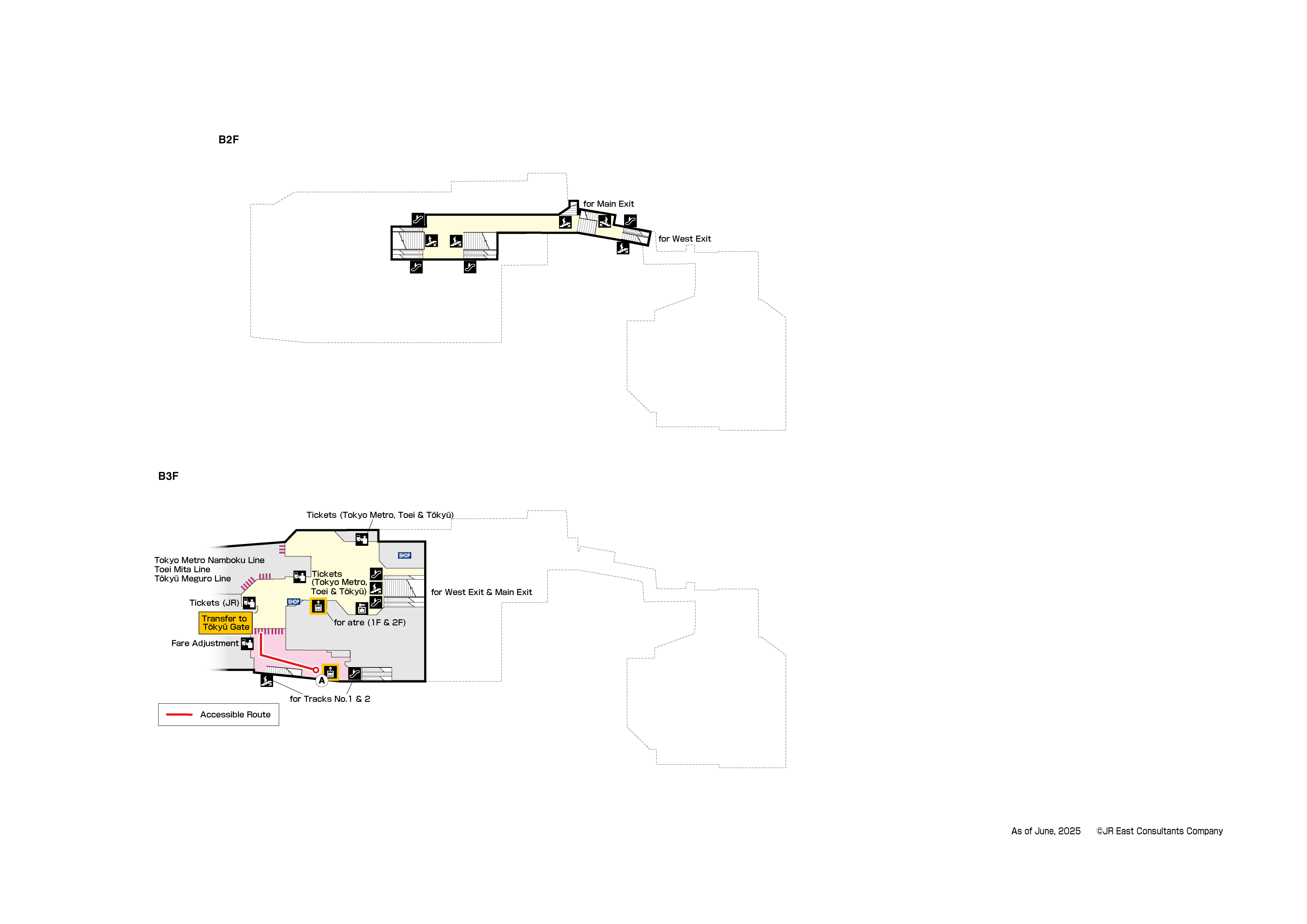Meguro Station B3-B2Map