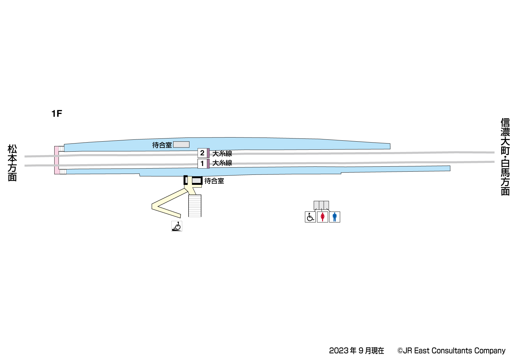 信濃常盤駅　1F構内図