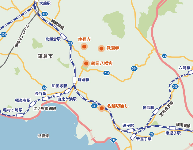 鎌倉市の地図