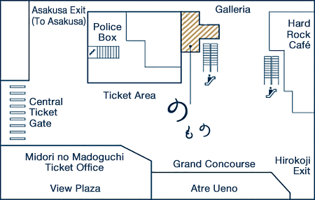 Location of nomono Ueno Store