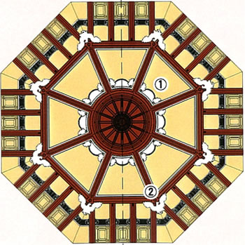 View looking upward at the dome ceiling