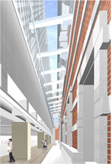 Image of restored outer wall on track side