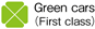 Green cars (First class)