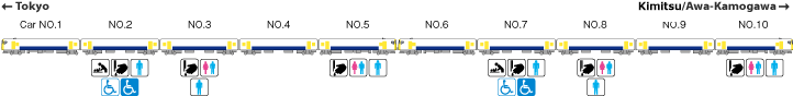 The Sazanami / Wakashio Series E257: 10-car trains