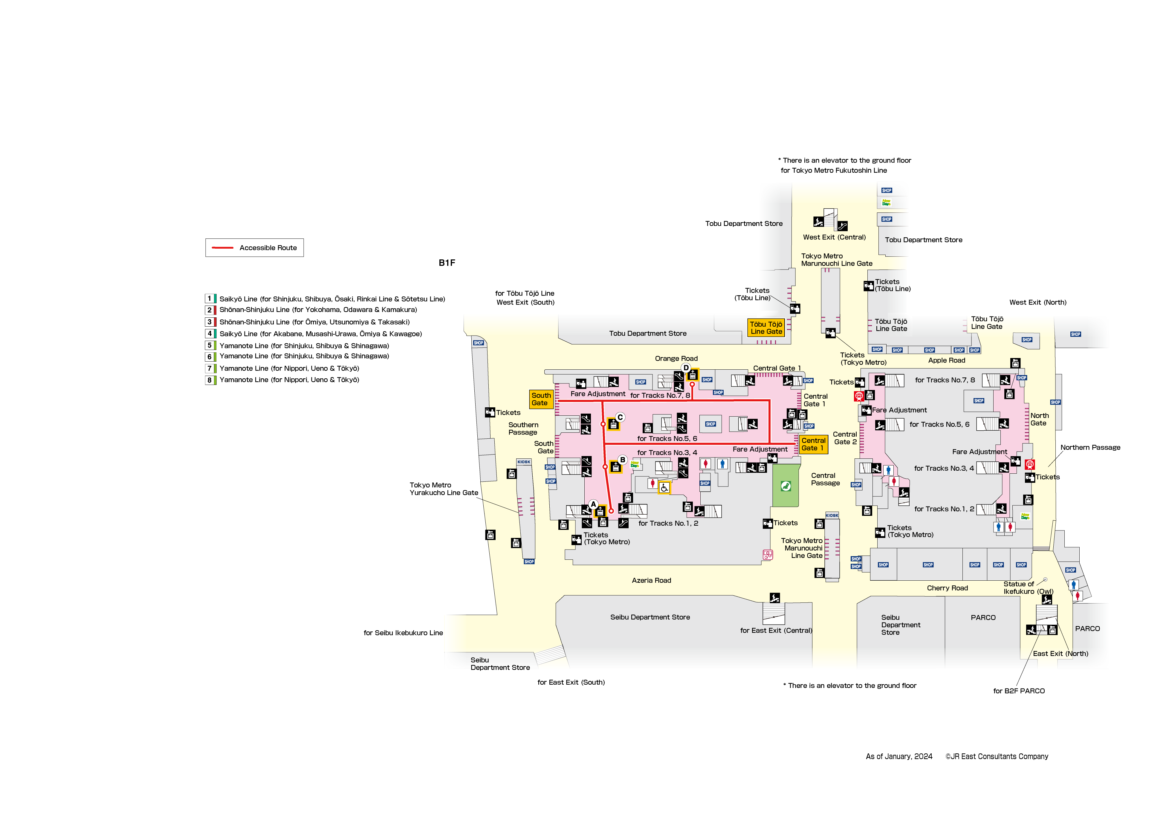 Ikebukuro Station B1Map