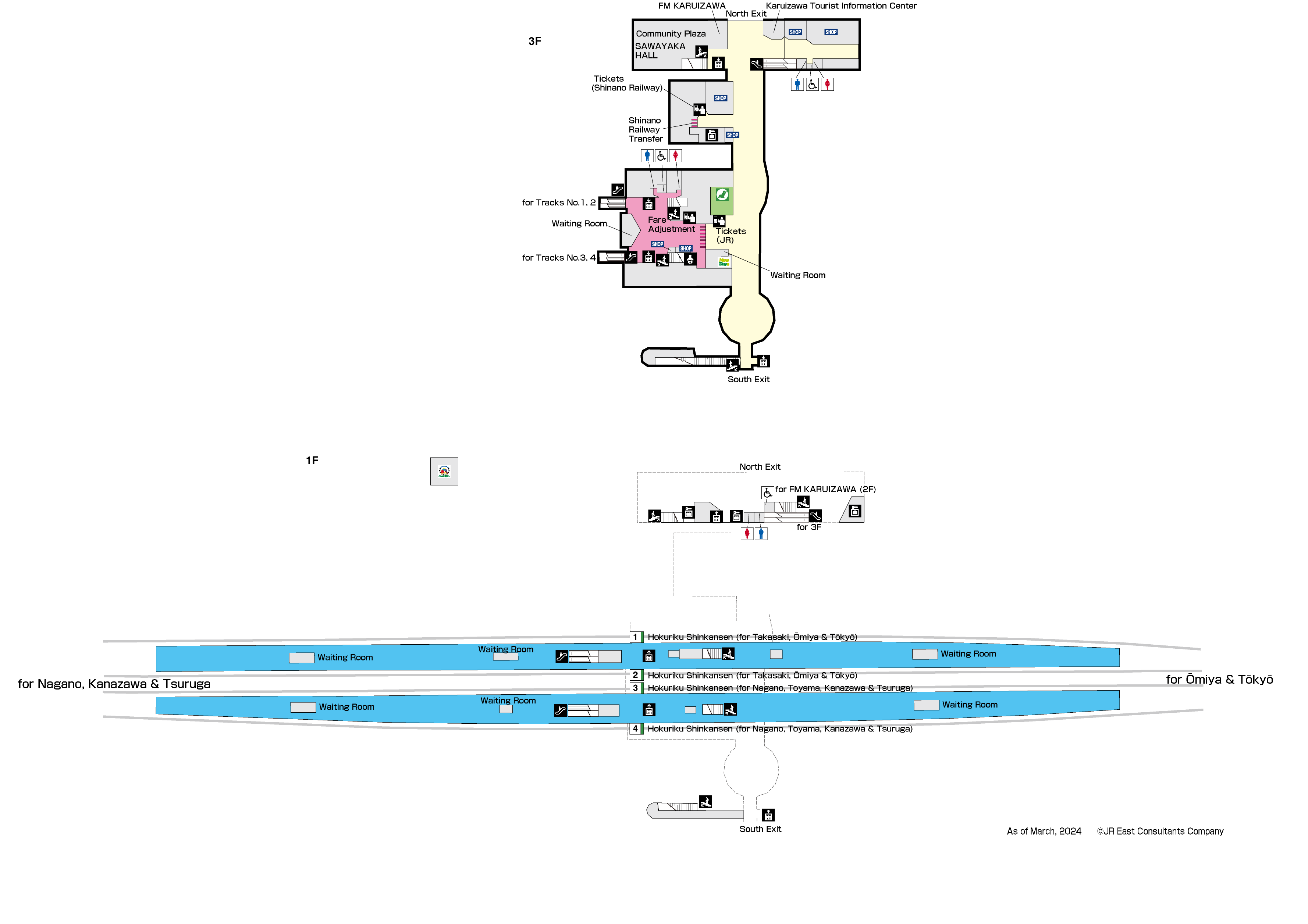 Karuizawa Station 1F-3FMap