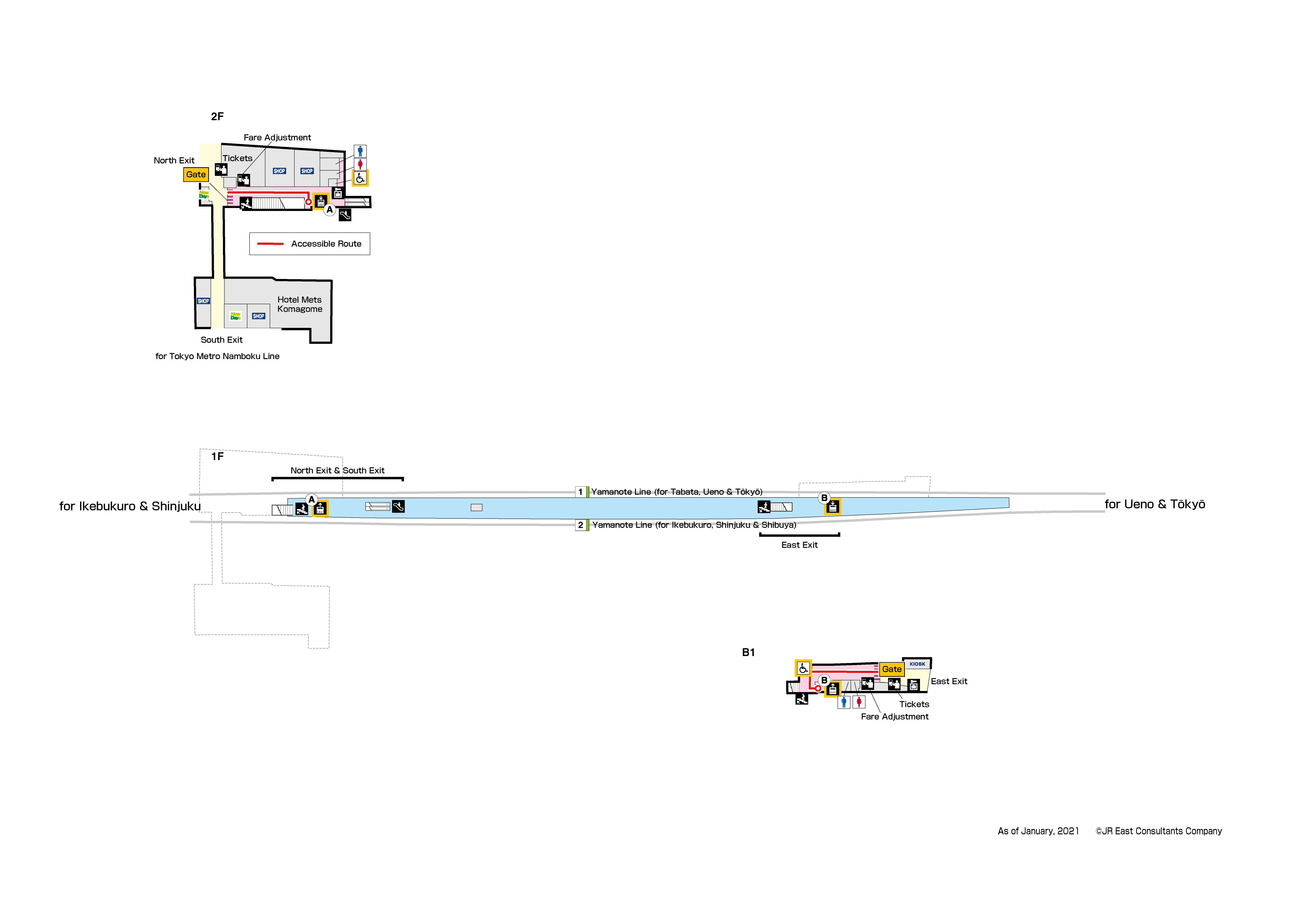 Komagome Station B1-2FMap