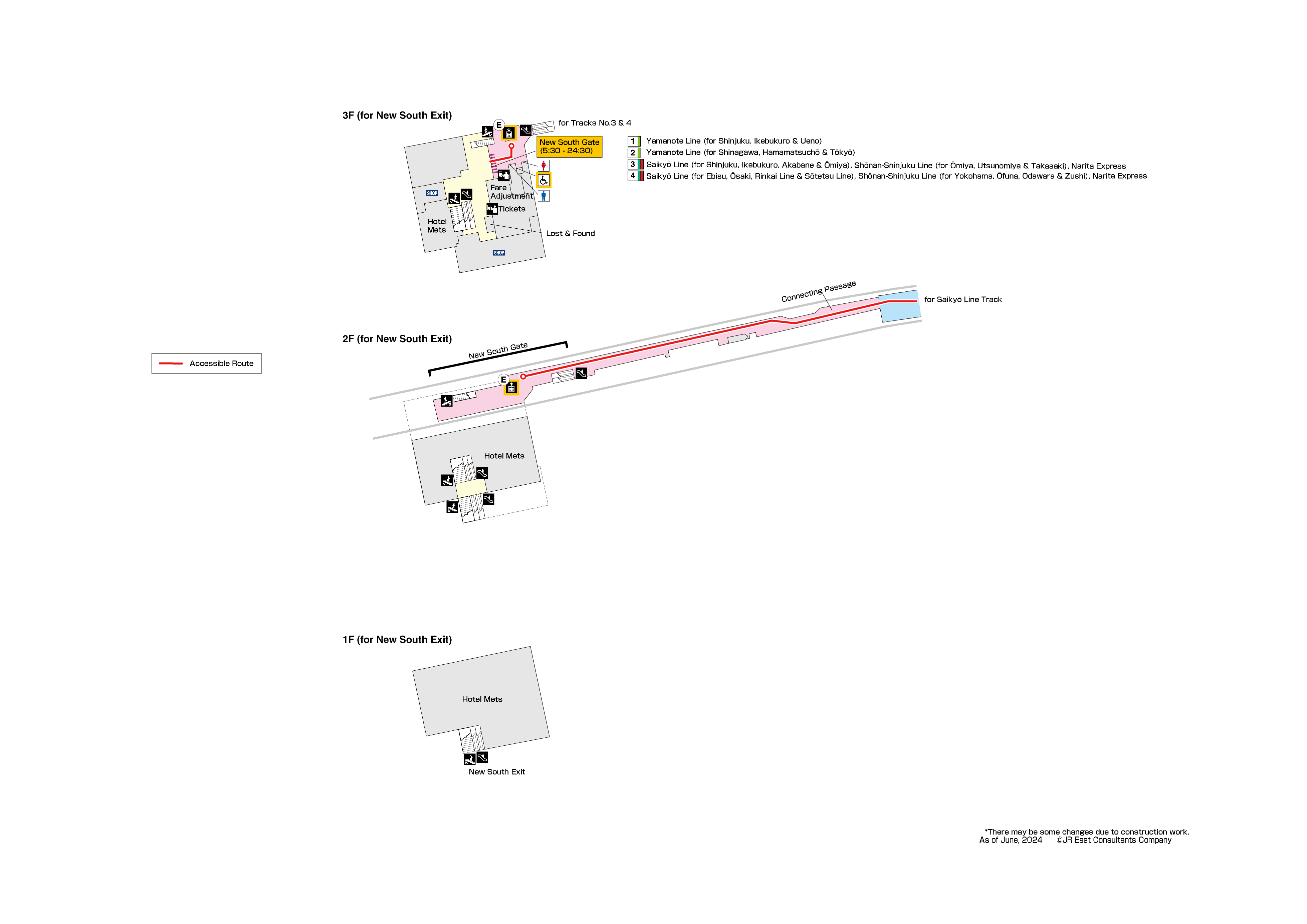 Shibuya Station 1F-3FNew South Gate Map