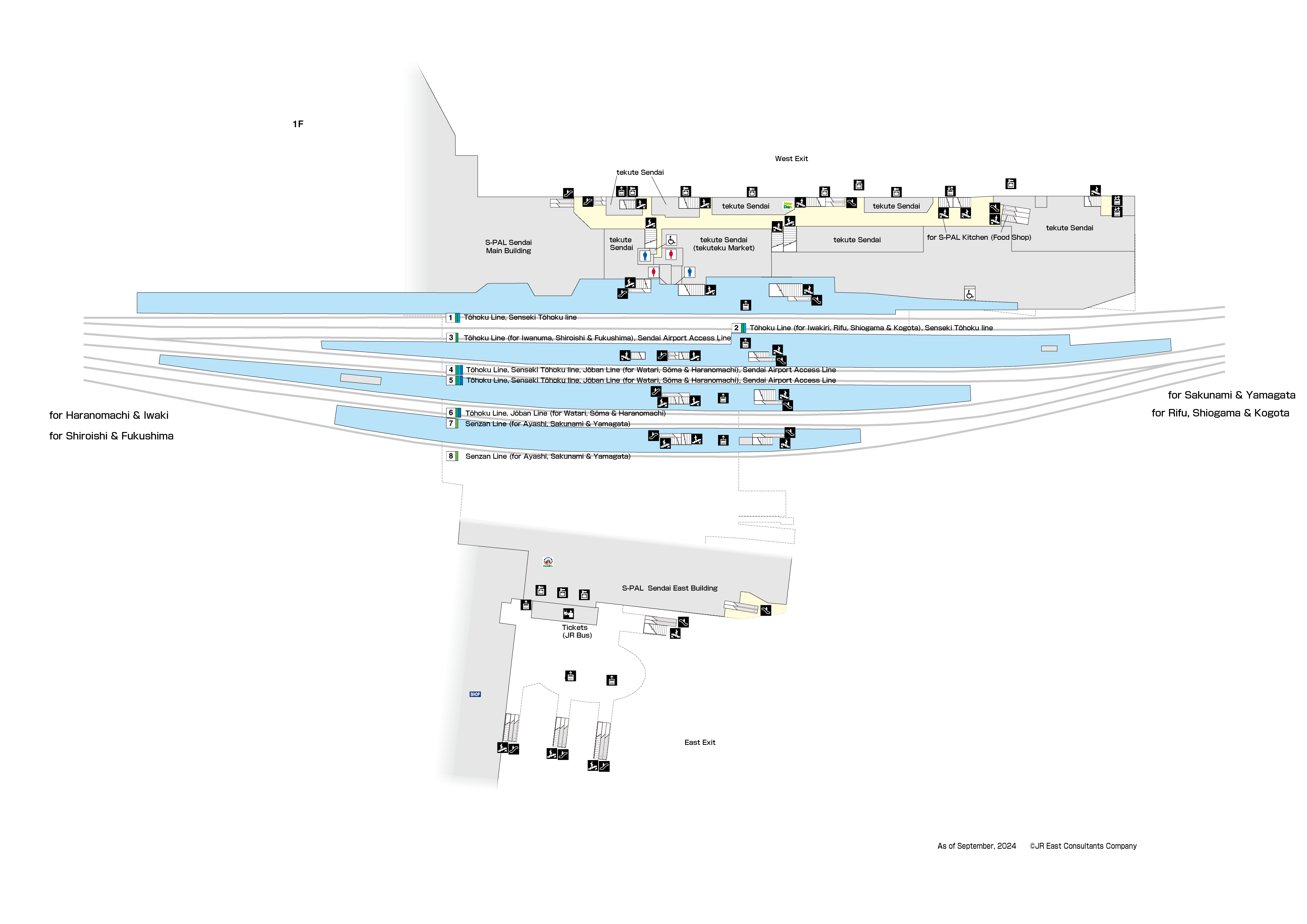 Sendai Station 1FMap