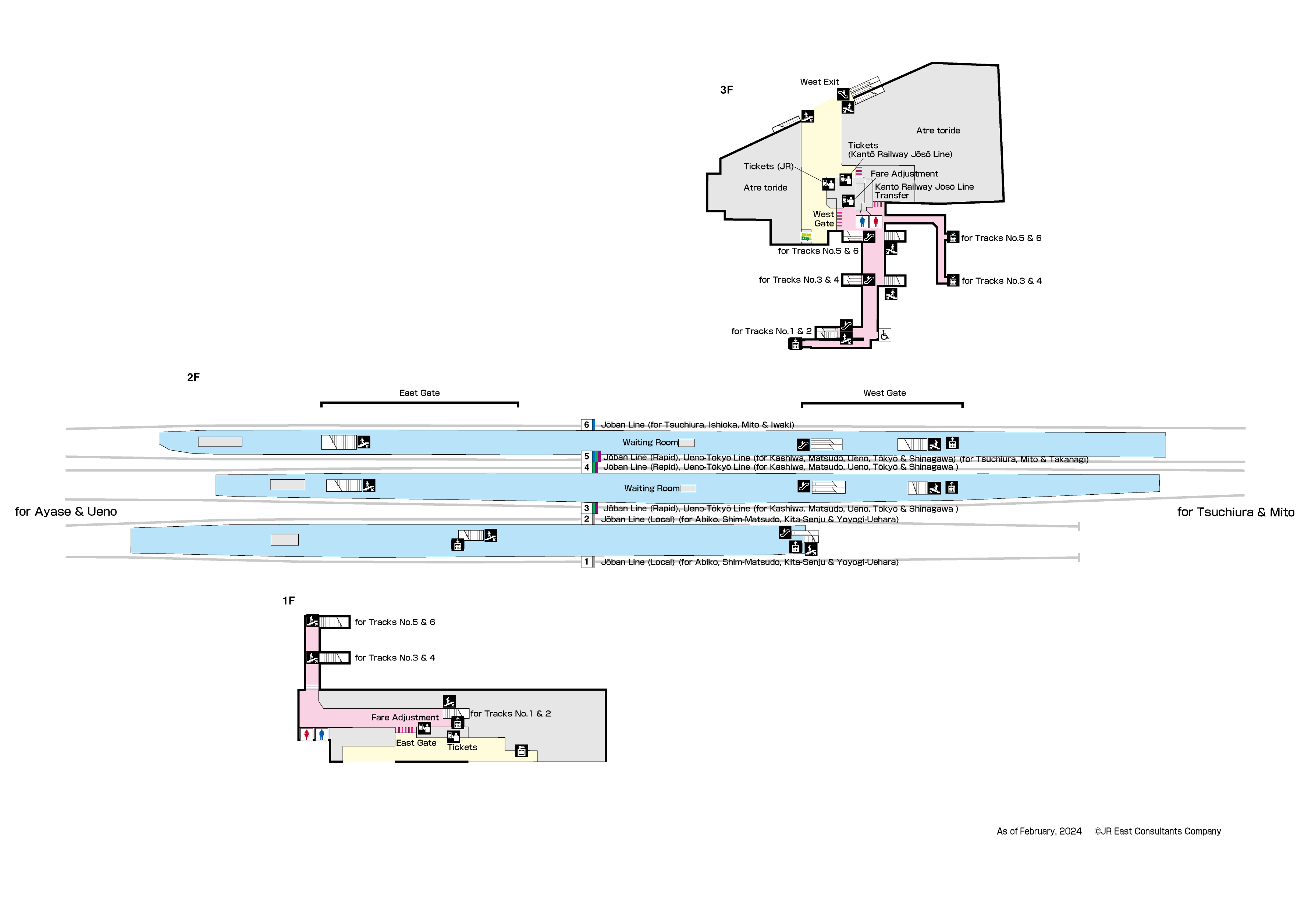 Toride Station 1F-3FMap