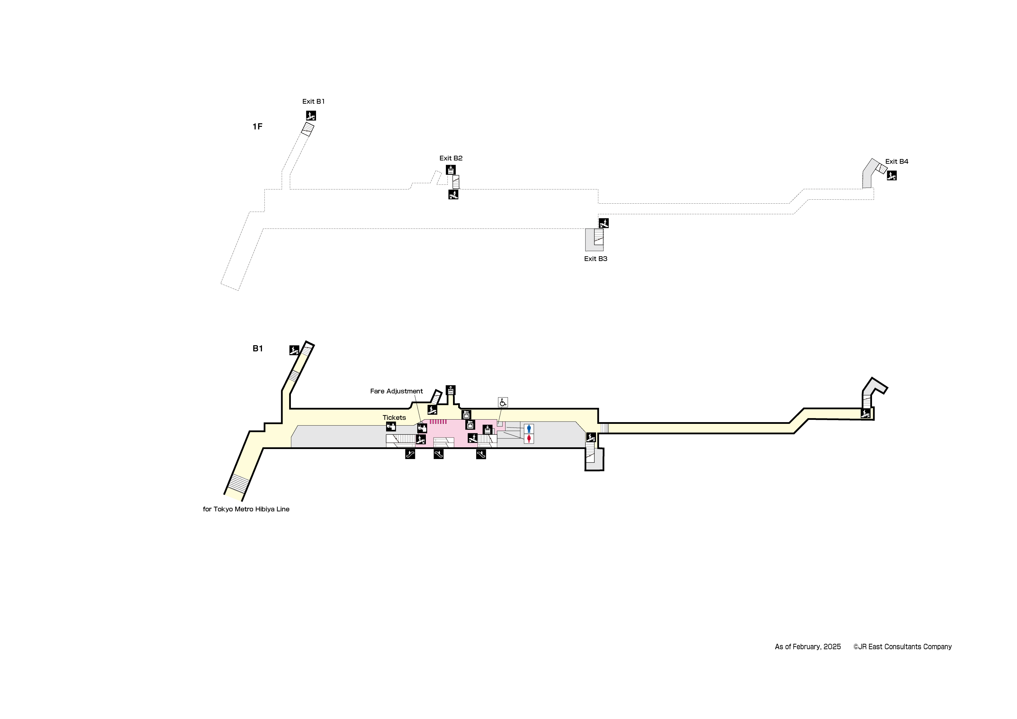 Hatchobori Station B1-1FMap