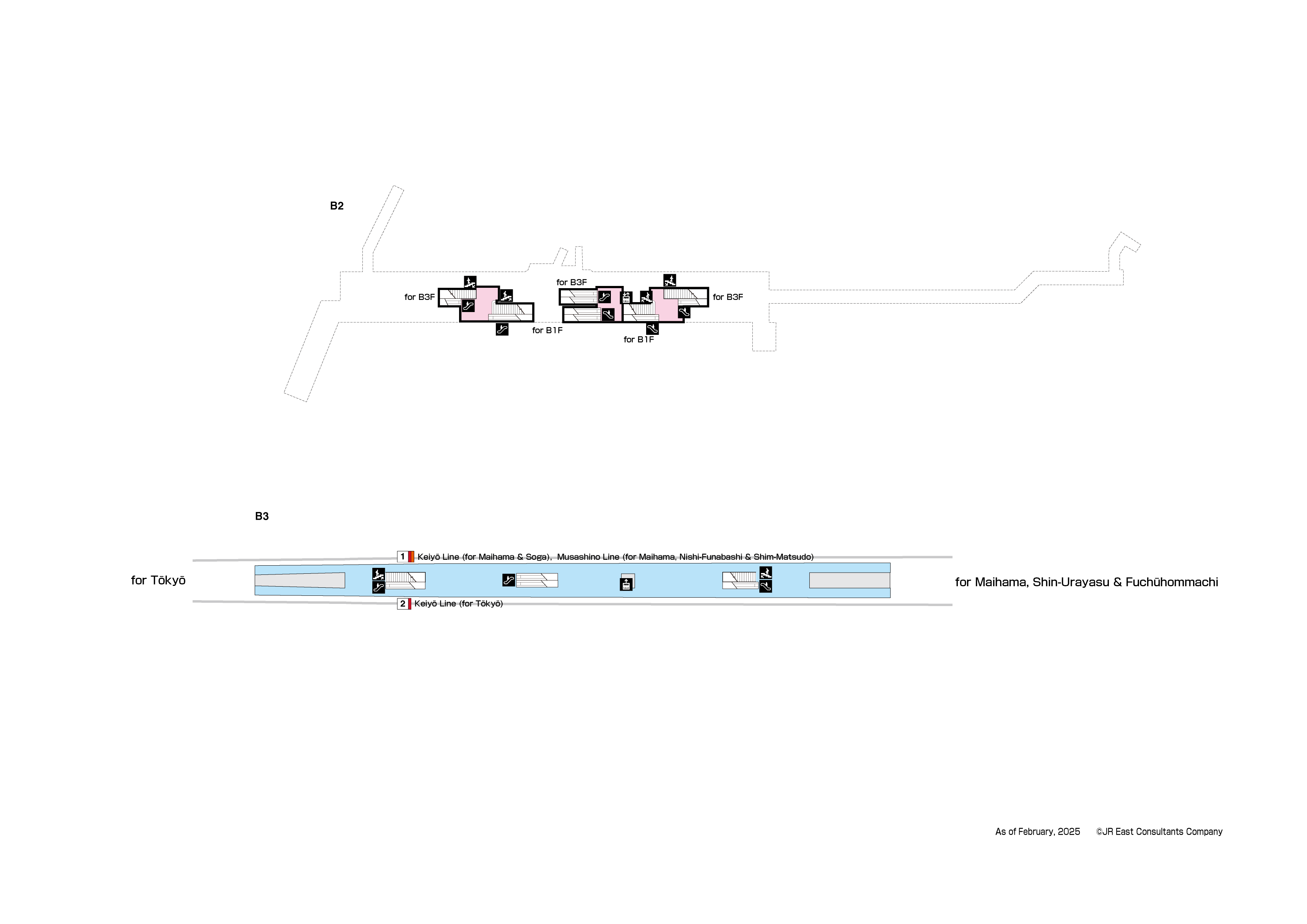 Hatchobori Station B3-B2Map