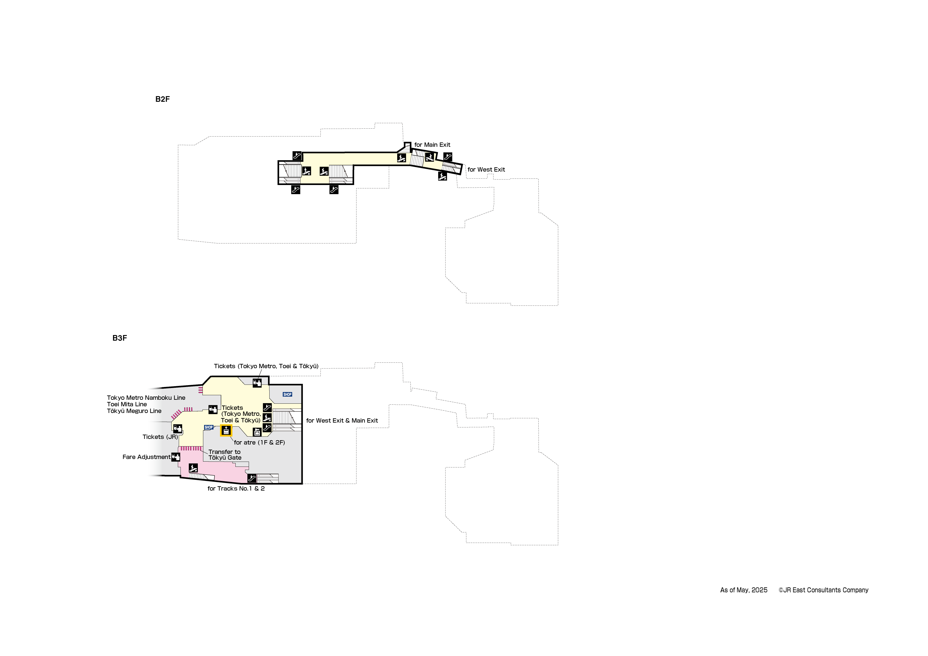 Meguro Station B3-B2Map