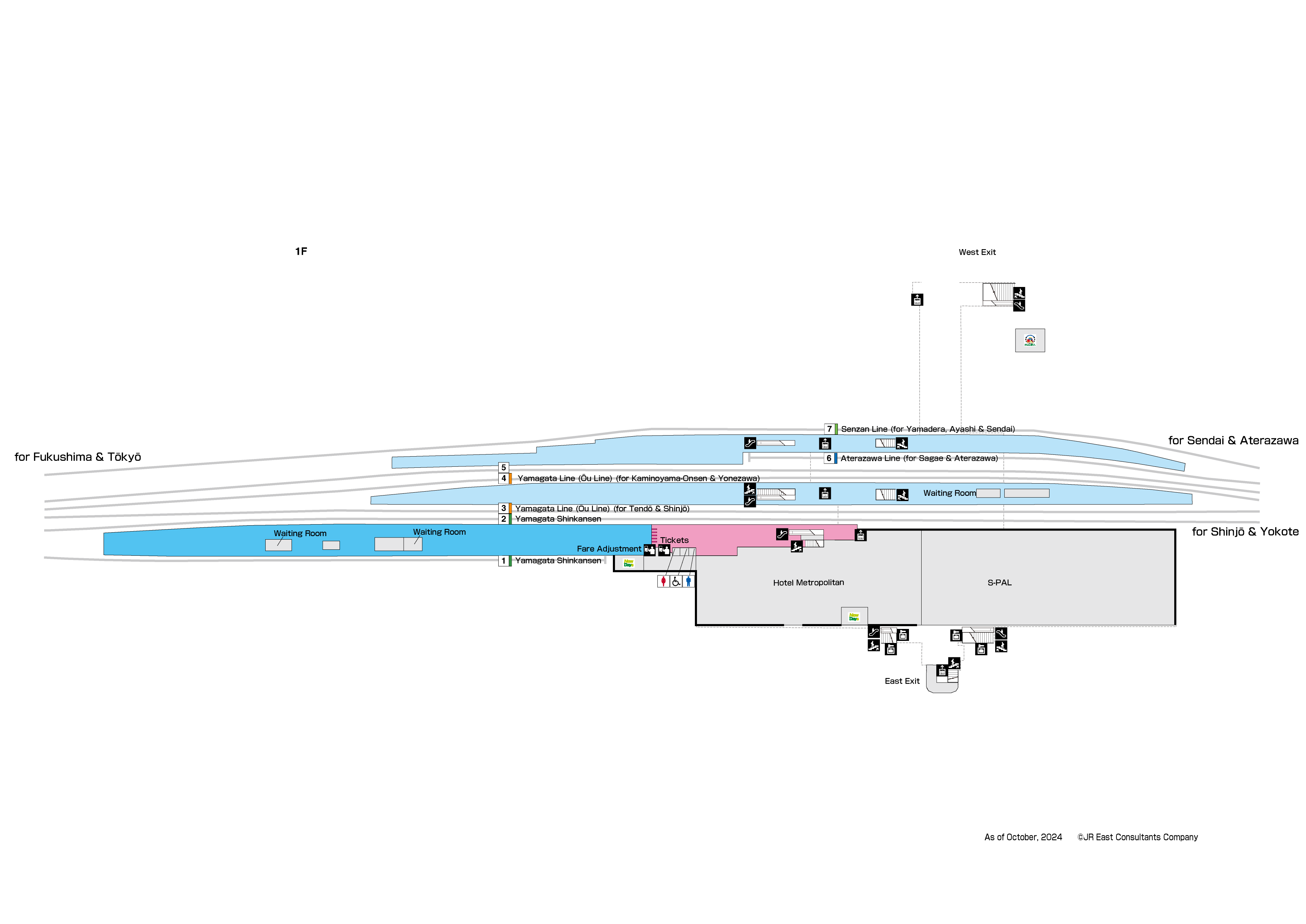 Yamagata Station 1FMap