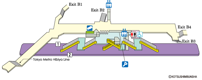Hatchobori Station Map