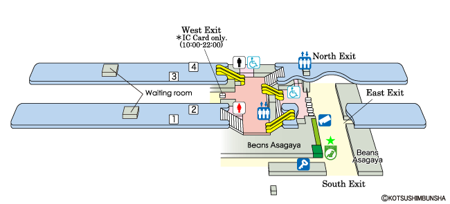 Asagaya Station Map
