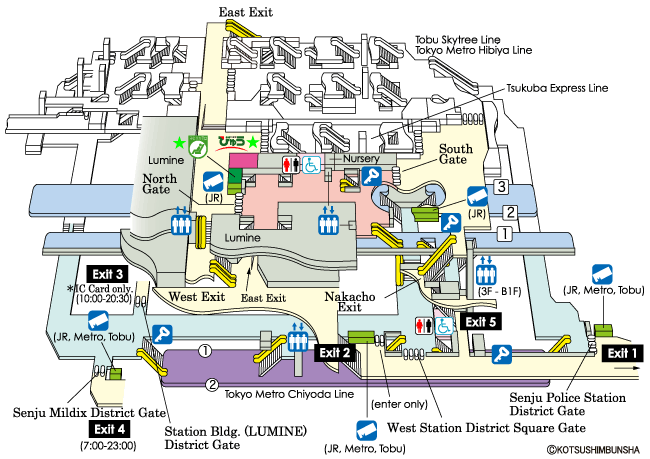 Kita-Senju Station Map