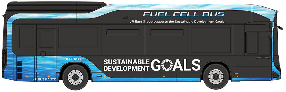 燃料電池バス（SDGsデザイン：側面イメージ）