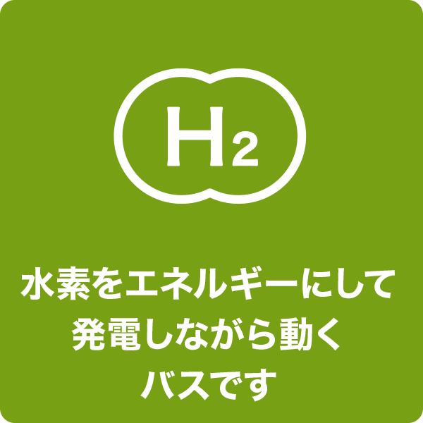 水素をエネルギーにして充電しながら動くバスです