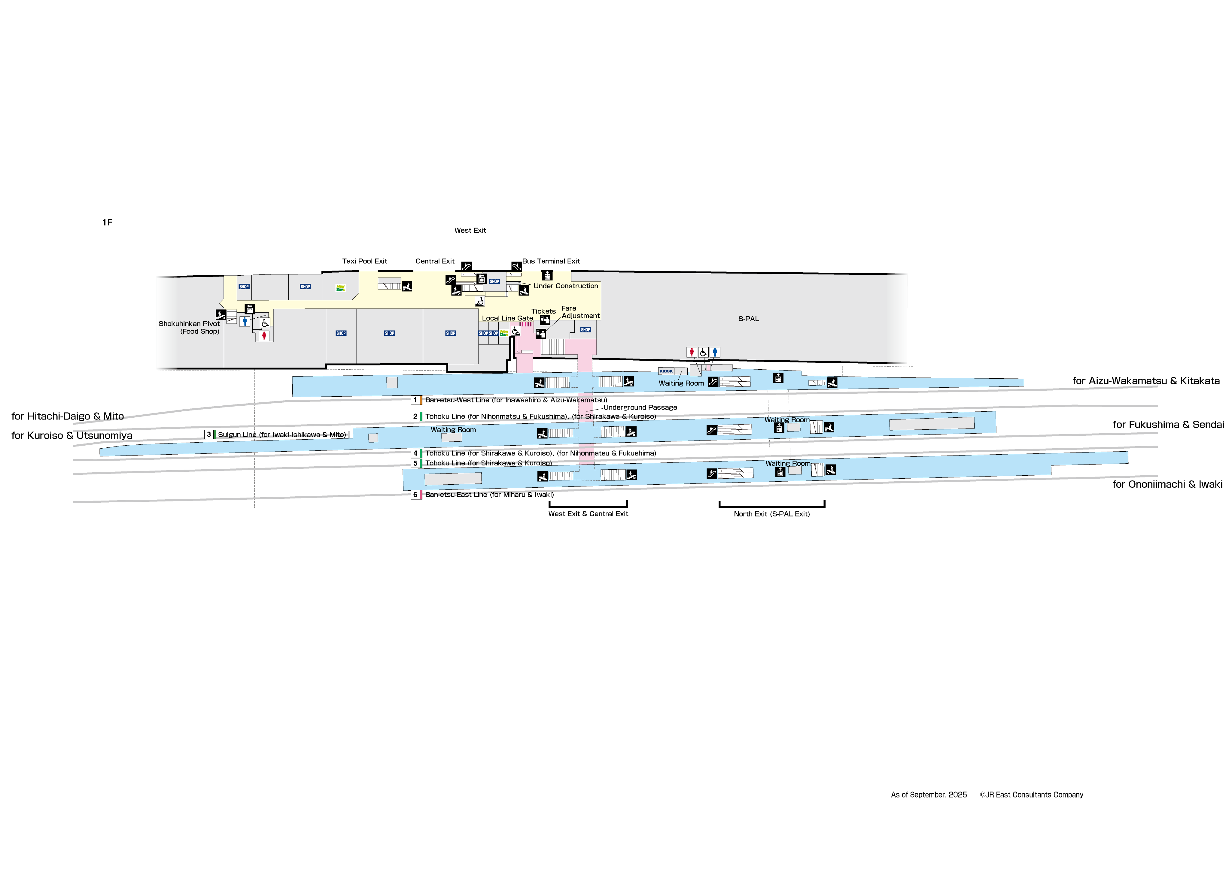 Koriyama Station 1FMap