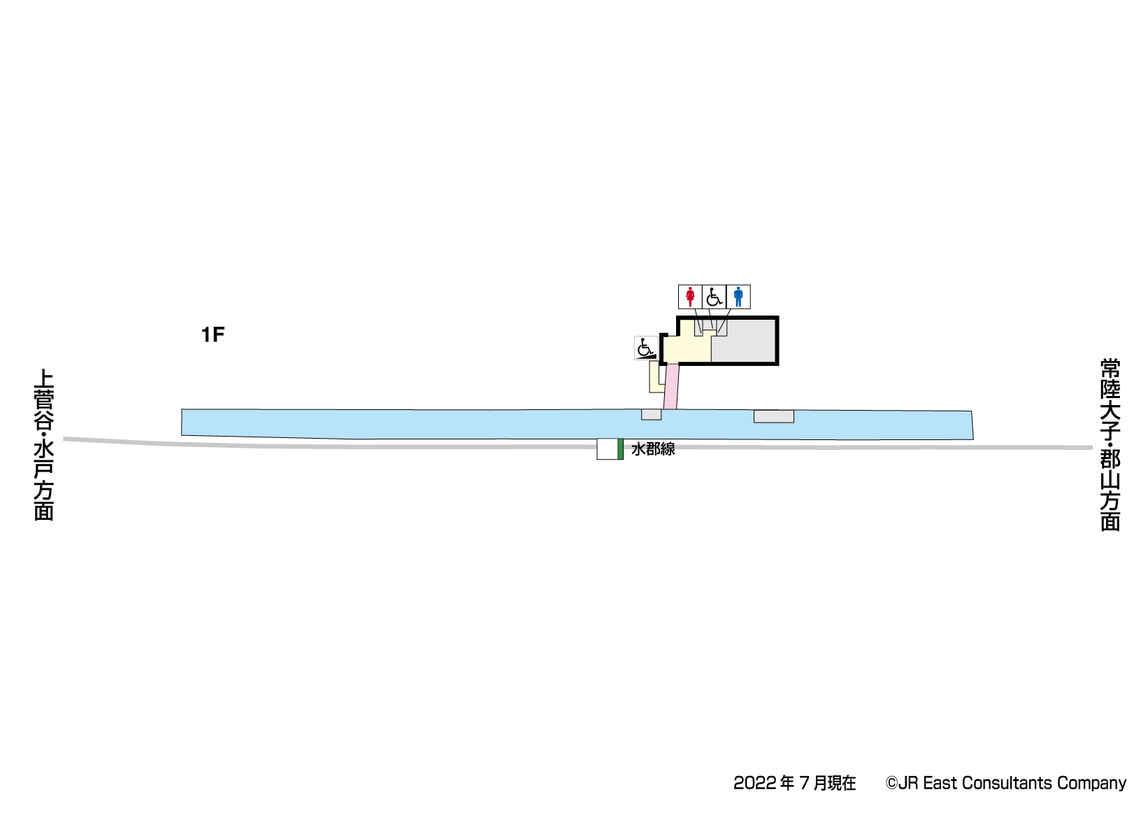 常陸鴻巣駅　1F構内図