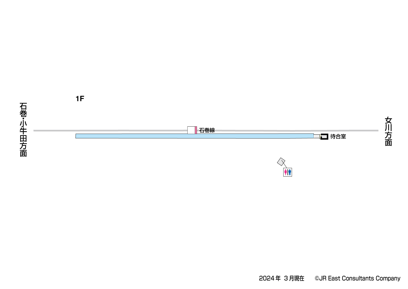 万石浦駅　1F構内図