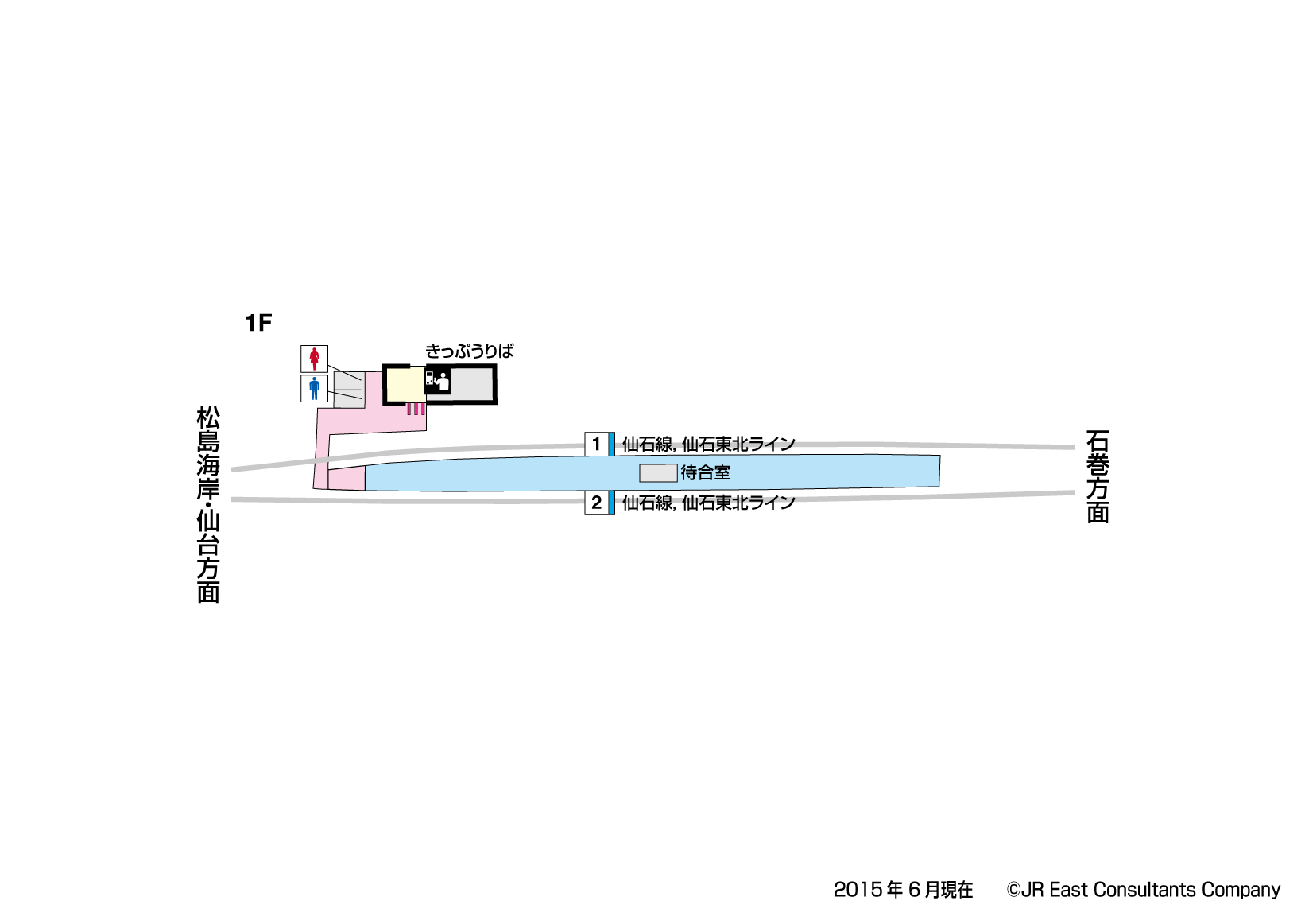 陸前赤井駅　1F構内図