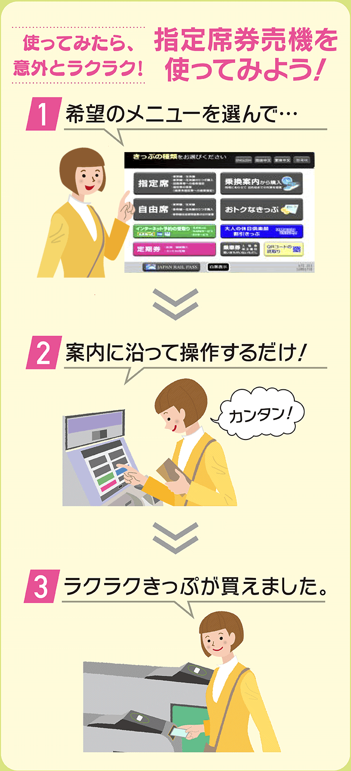 指定席券売機を使ってみよう