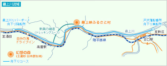 最上川流域の地図